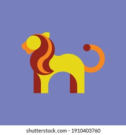 yellow lion with editable color background