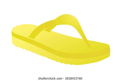 Yellow lip flops. vector illustration