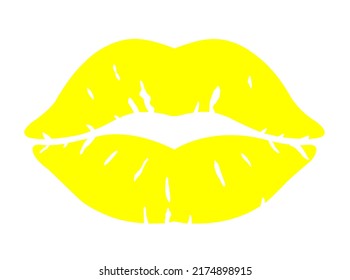 Yellow Lips Vector Eps, Yellow Lipstick