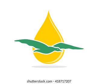 yellow liquid green seagull image vector