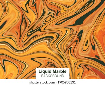 Yellow liquid marble background. Vector texture. Beautiful abstract design.