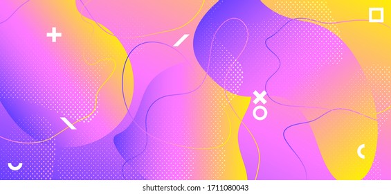 Yellow Liquid Poster. Summer Geometric Background. Abstract Graphic Journal. Colorful Wave Banner. Hipster Liquid Concept. Pink Geometric Illustration. Abstract Graphic Placard. Liquid Motion.