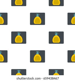 Yellow liquid soap bottle pattern seamless flat style for web vector illustration