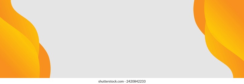 yellow liquid wave abstract border frame background banner element design