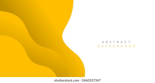 Yellow liquid wave modern background with white space for text and message. template design	