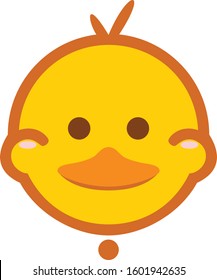 A yellow little chicken vector