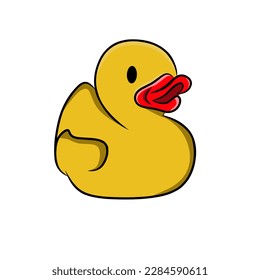 yellow little duck icon illustration