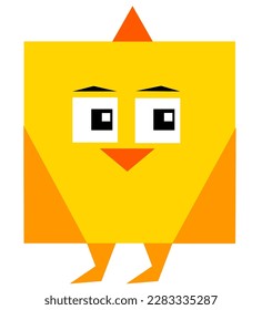 yellow little easter chicken, cute, square