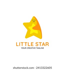 Diseño del logotipo de la Estrella Pequeña Amarilla. Perfecto para el concepto de niños, niños, organizaciones benéficas y logotipos comunitarios. Plantilla de logotipo de icono de vector