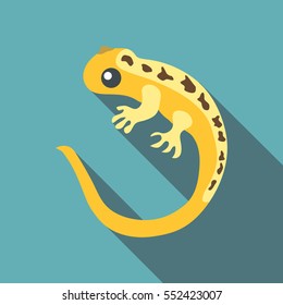 Yellow lizard icon. Flat illustration of yellow lizard vector icon for web