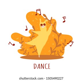 Yellow Llama in love with musical notes and many details. Cute alpaca. Typography poster, card, label, banner design set with background.Vector illustration.