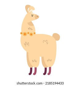 yellow llama perubian animal character
