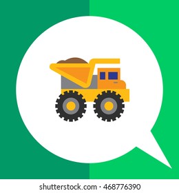 Yellow loaded dump truck