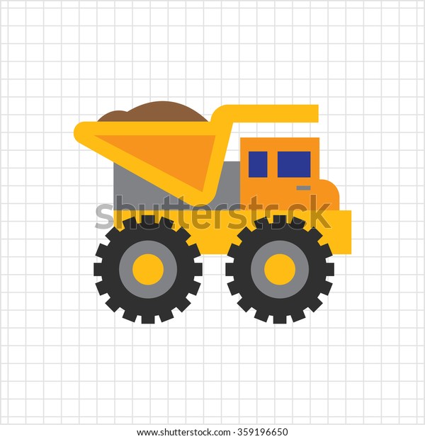 Yellow Loaded Dump Truck Stock Vector (Royalty Free) 359196650