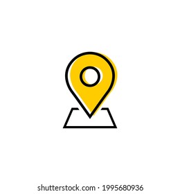 Yellow location icon vector illustration