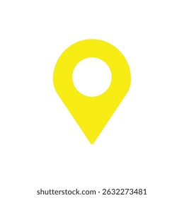 Yellow location icon vector. Pin sign Isolated on white background. Navigation map, gps, direction, place, compass, contact, search concept. Flat style for graphic design, logo, Web, UI, mobile upp.