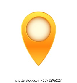Yellow location pin icon with bright circular center, commonly used for maps and navigation tools.