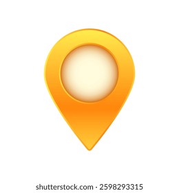 Yellow location pin icon with a gradient center, ideal for navigation apps and location marking symbols.