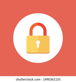 Yellow lock icon with orange background