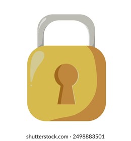 Yellow lock vector art for icon, sticker or symbol