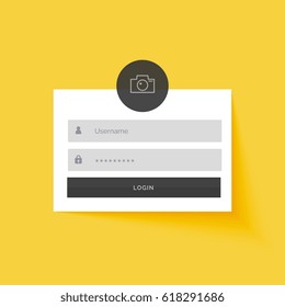 yellow login form template design background