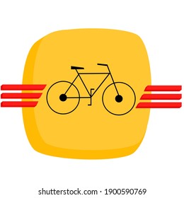 yellow logo of the bicycle 