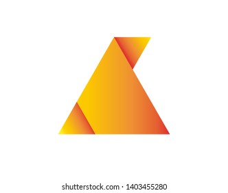 Yellow Logo polygon triangle shaped icon on a white background