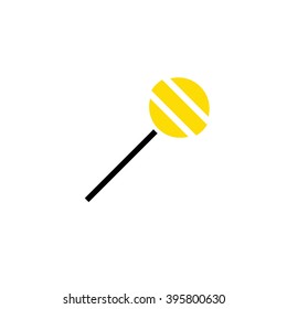 Yellow lollipop icon vector illustration