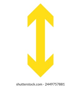 Yellow long arrow to the left . vector, isolated. Yellow arrow isolated on transparency background