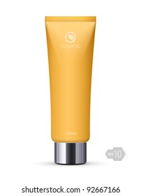 Yellow Long Clean Tube Of Cream: Vector Version