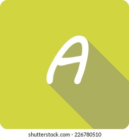Yellow Long Shadow Icon of the Letter A