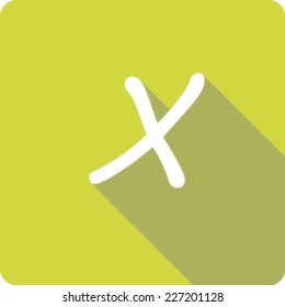 Yellow Long Shadow Icon of the Letter X