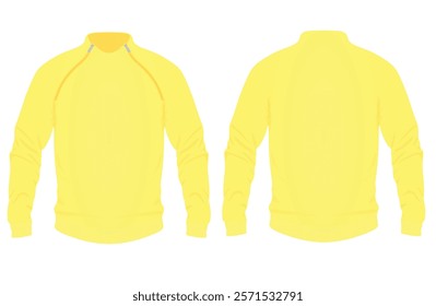 Yellow long sleeve t shirt. vector