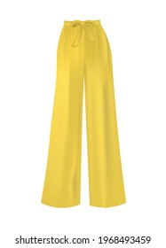 Yellow loose pants. vector illustration