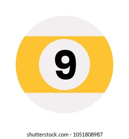 Yellow lottery billiard ball icon 