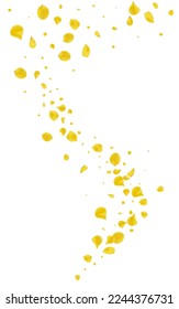 Fondo blanco del vector de borrosidad de Lotus amarillo. Cubierta De Flor Caída. Afiche de la Vuela de Cerezo de Oro. Plantilla de vuelo de Lemon Sakura.