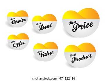 Yellow Love Bubble Tags  Product Promotion