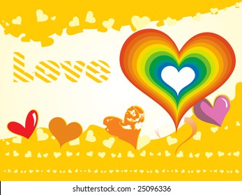 yellow love design card