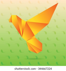 Yellow lovebird origami