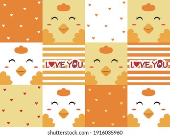 yellow lovely animal illustration pattern for Baby and Kids 