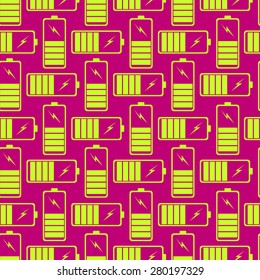 Yellow Low battery power icon texture with pink square background