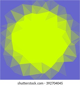 Yellow low poly on periwinkle color background