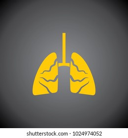 Yellow Lungs icon on black background.