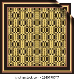 Yellow luxurious scarf pattern design