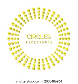 Yellow luxury background with 3D beads. Vector illustration.