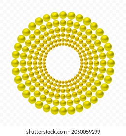Yellow luxury background with 3D beads. Vector illustration.
