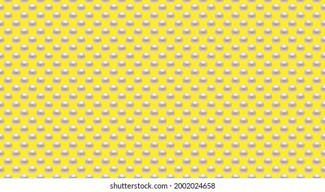 Yellow luxury background with pearls. Seamless vector illustration. 
