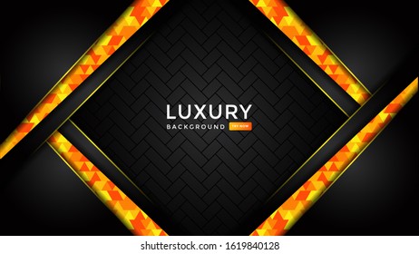 Yellow Luxury premium abstract background with yellow light lines isolated on textured background. Premium Vector. Eps 10