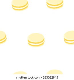 Yellow macaroon seamless background. vector design illustration.