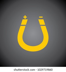 Yellow Magnet icon on black background.
